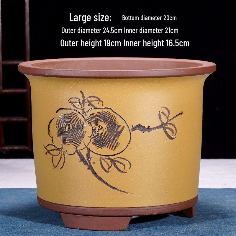 HC Zhuchuang Jingpin Large Ceramic Zisha Orchid Pot
