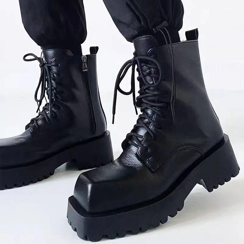 New Handmade Shoes Women's Luxury English Platform Chelsea Boots Men's Trendy Style High Top Short Boots