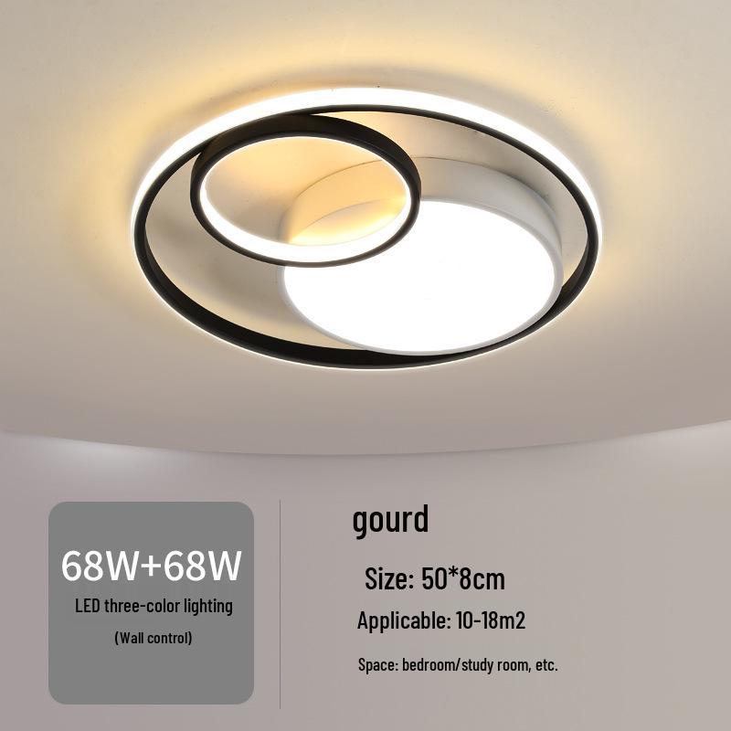 Nordic Modern LED Ceiling Light - Minimalist Black & White Design for Bedroom, Study, or Romantic Settings