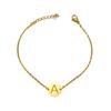 Minimalist Titanium Steel Hollow Letter Bracelet for Women - Customizable 26 English Letters