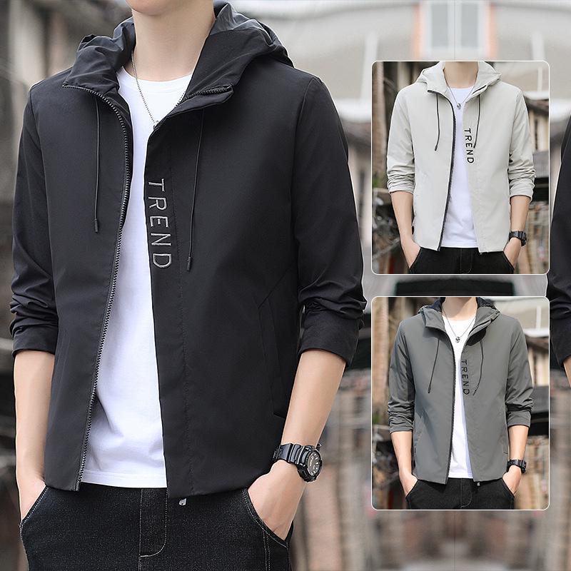 2025 Men's Casual Hooded Jacket - Spring/Autumn Fashion, Lightweight, Loose Fit, Sports Cardigan