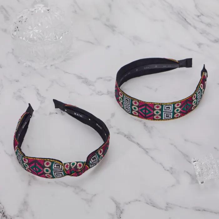 LALA Jacquard African Pearl Headband P-Purple