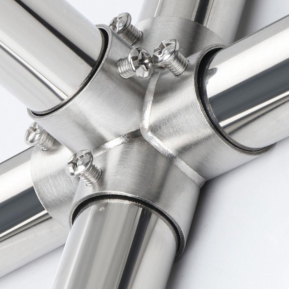 1 Τεμάχιο 2/3/4/5/6 Δρόμων Εξαρτήματα Σωλήνων Ανοξείδωτο Ατσάλι Αρθρώσεις Ραφιού Σχοινιού Απλύματος Υλικό Επίπλων