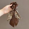 Hair Tie Floral Print Bowknot Ribbon Hair Rope Easy to Wear Bun Half-Tied Hairstyles Ponytail Holder Hair Accessory