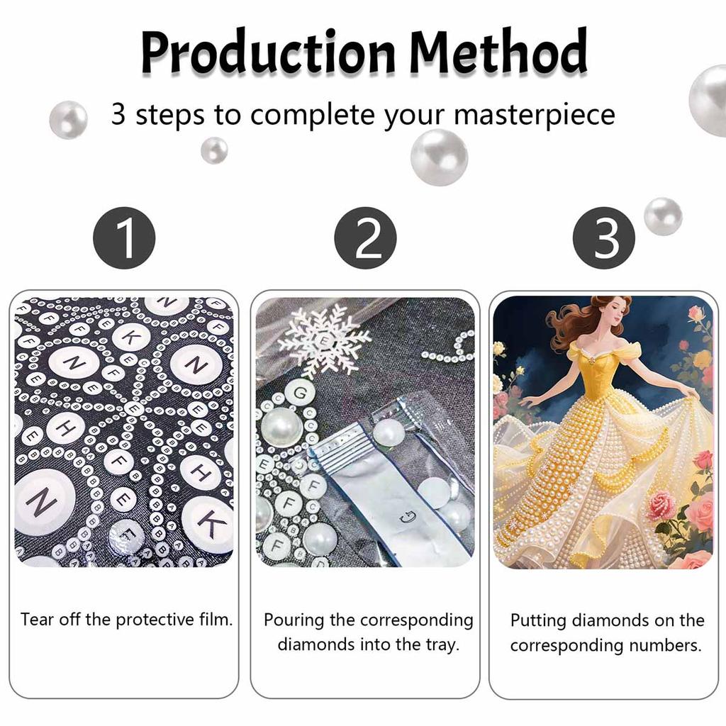 Disney Belle Pearl Painting Kit Handmade DIY Home Decoration Painting