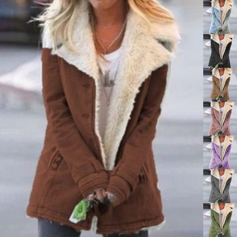 Plush Womens Warm Jacket Coats Ladies Outwear Casual Winter Overcoat Parka Jacket