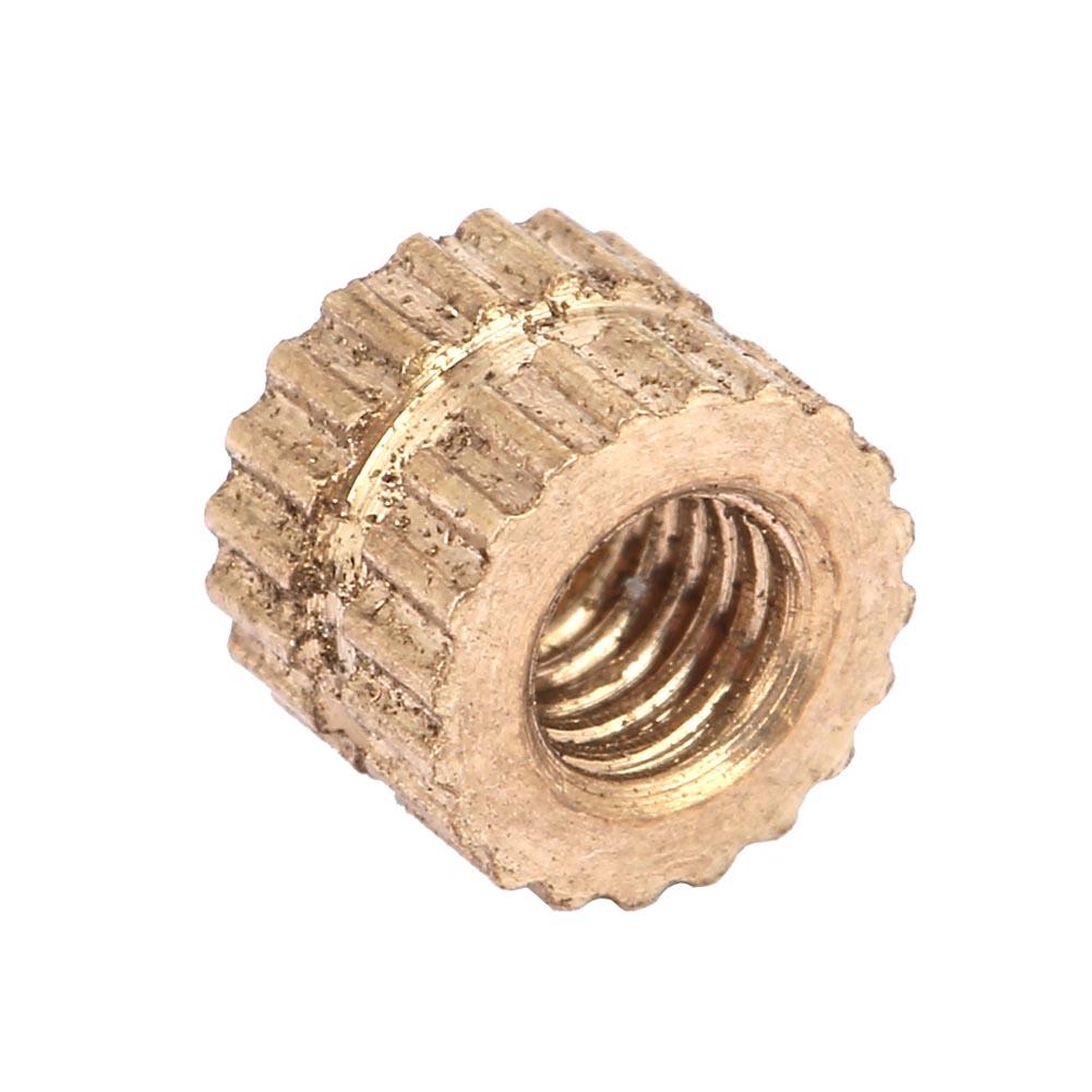 50pcs M3 Brass Cylinder Knurled Round Molded In Insert Embedded Nuts (M3*5*5.3)