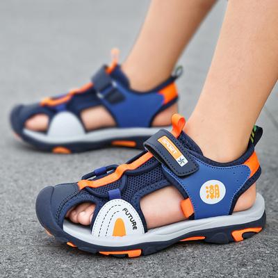 Boys Sandals 2025 Summer New Middle and Older Children's Non-slip Soft Sole Children's Bag Head Beach Shoes Girls Functional Shoes