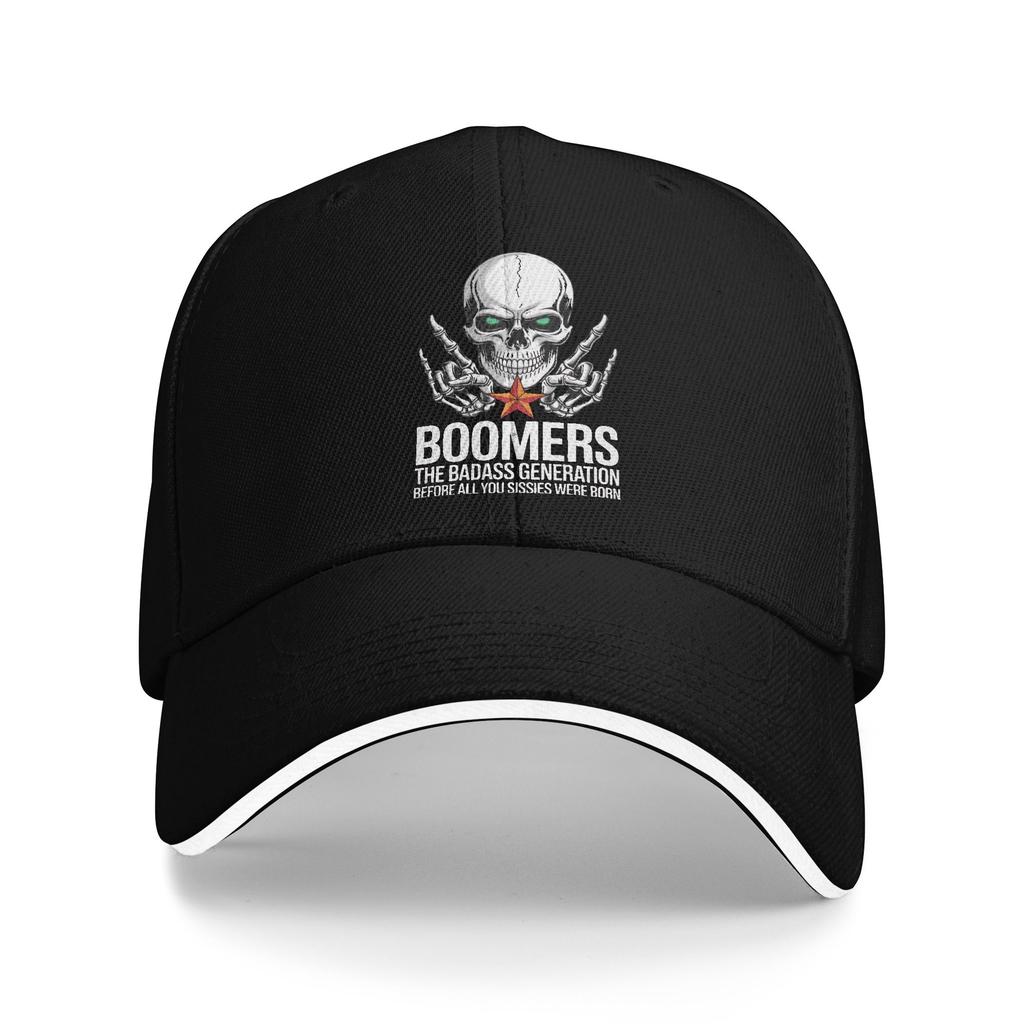 Boomers Generation Before All You Sissie Were Born Funny Skull Baseball Cap Fashion Trucker Hat Summer Fishing Snapback Cap