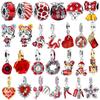 New Copper Red Christmas New Year Animal Love Flower Pendant Beads Fit Original Bracelets Necklaces Jewelry Gifts