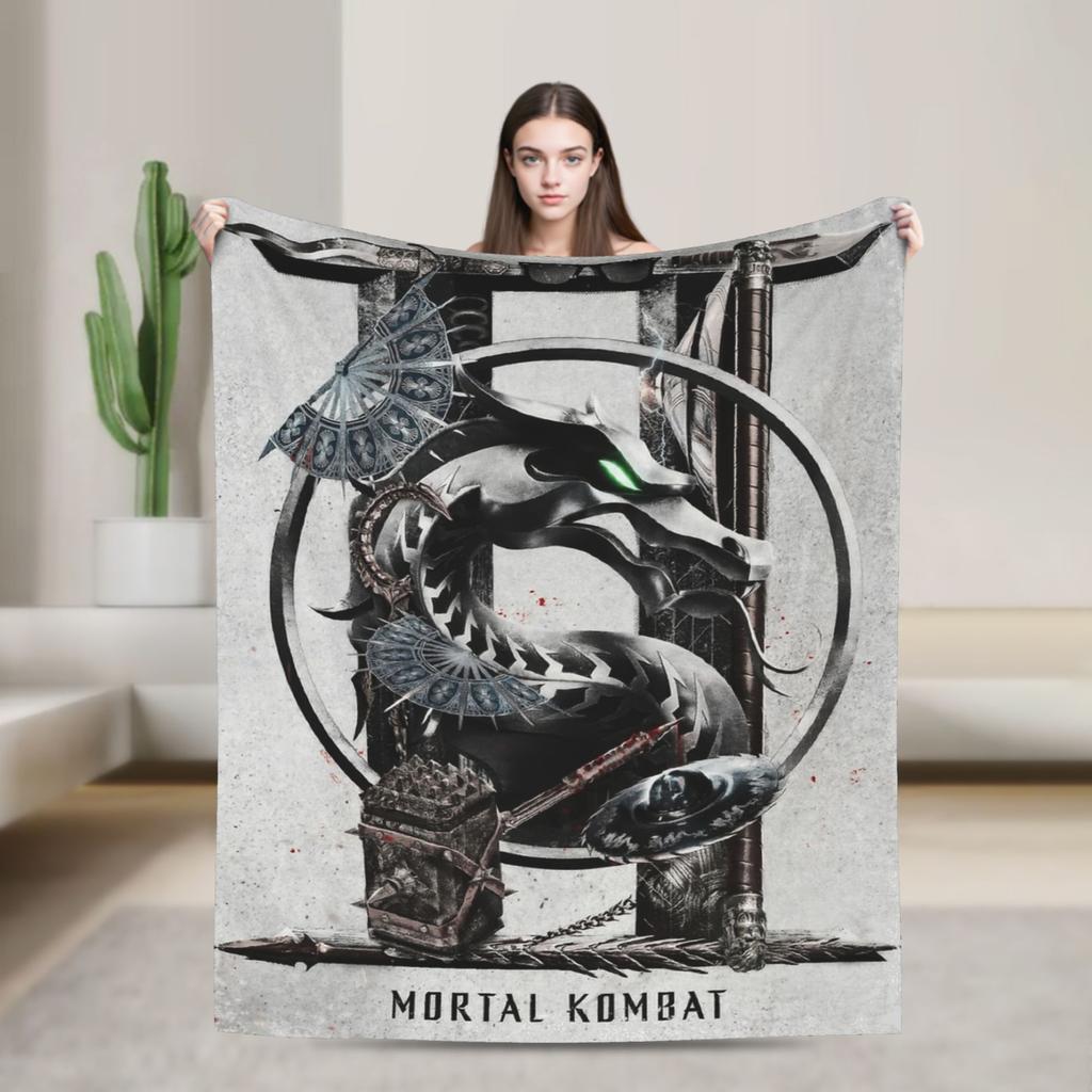 SubZero Mortal Kombat  Knitted Blankets   Plush Throw Blanket Bed Sofa Personalised UltraSoft Warm Bedspreads