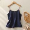 Women's Fashionable Loose Casual Summer Cotton Linen Camisole T-shirt
