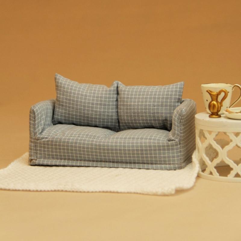 Smooth cotton Tiny Sofa Model For 1 12 Model house Displays Detachable For Realistic Home Trim