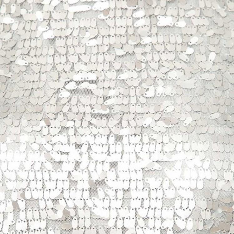 European and American Silver Sequin Sleeveless A-line Dress with Big Hem