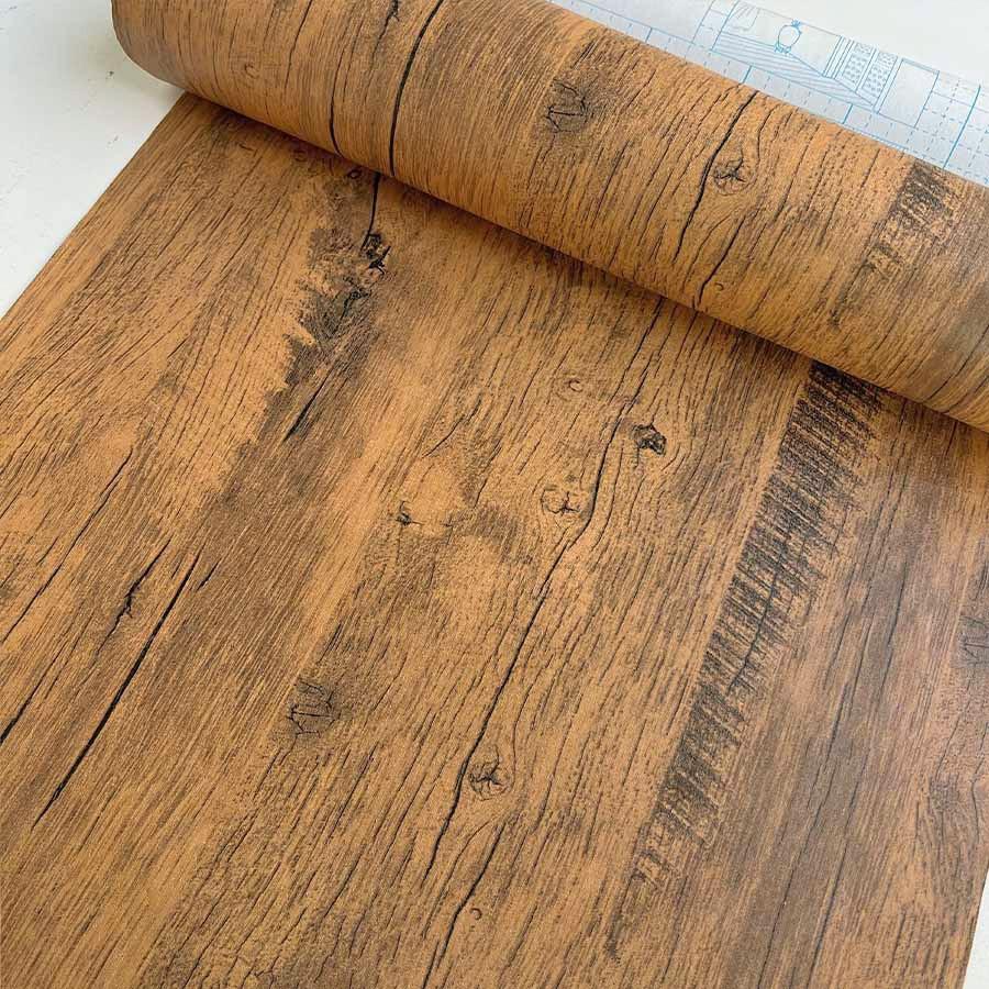 Wood Grain Self-adhesive Wallpaper Restaurant Living Room Home Decoration Background Wall Renovation Sticker PVC Wallpaper