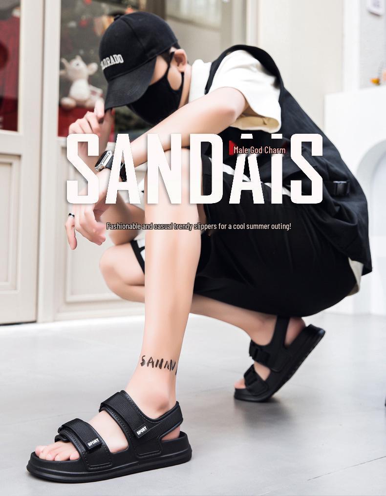 Men's Soft Sole Summer Sandals: Trendy Roman Style Beach Shoes for Parent-Child