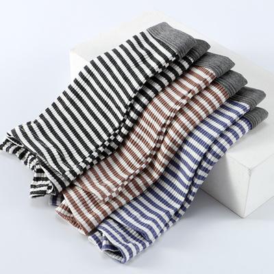Men Boxer Underwear with U-Convex Design 3D Fit Comfortable Elastic Waistband Horizontal Stripes Shorts