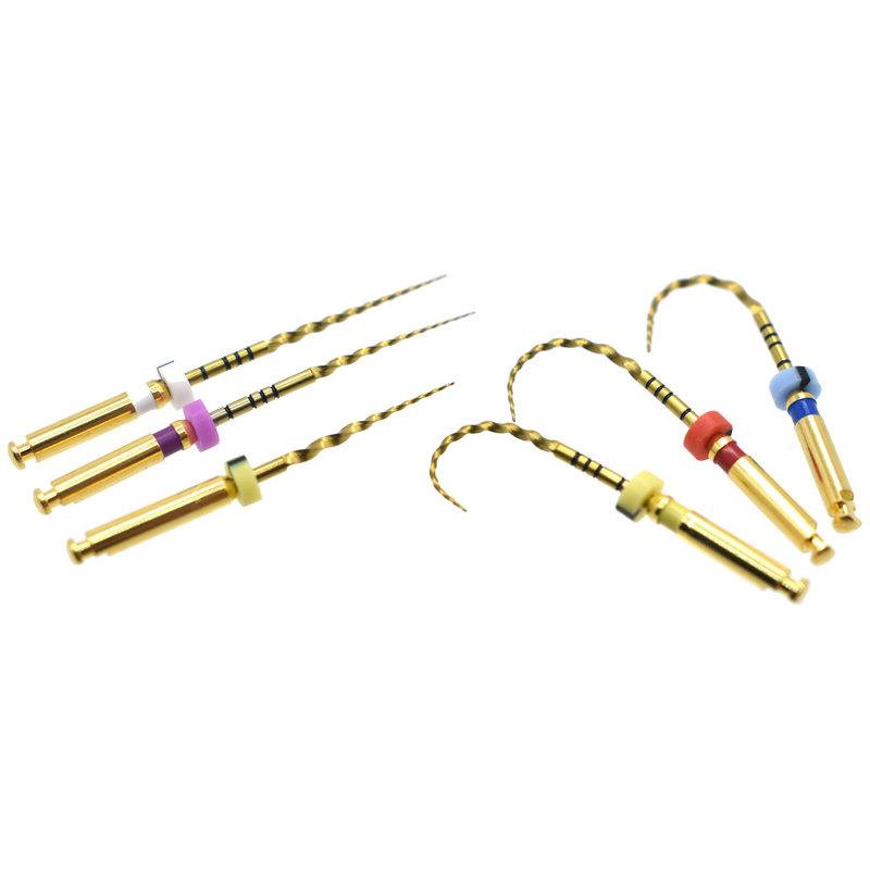 Instrument dentaire Super fichiers fichiers en or moteur universel utiliser des fichiers rotatifs canal radiculaire dondontique doré outil de dentiste NITI