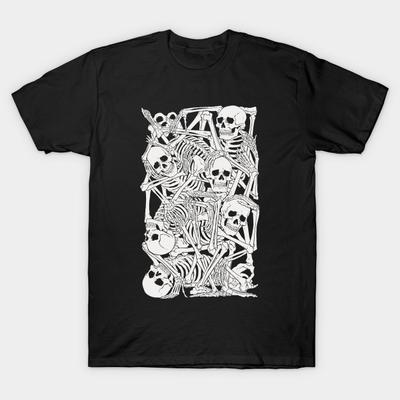 Men Black Print T-shirt Stacked No-Cut Transfer Paper Print Cotton Tshirt