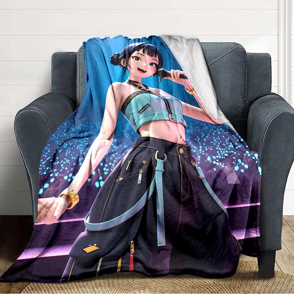 1pc KPop Demon Hunters ZOEY3 Blanket, Gift, for Men and Women, Soft Blanket, Good for Sofa Bed Couch Travel, Lightweight Flannel Blanket