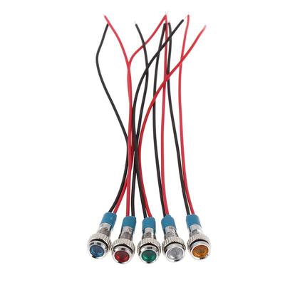 1 Peça Carro Caminhão Barco Impermeável Vermelho Amarelo Azul Verde Branco 6mm LED Metal Indicador Luz Sinalizador 3V 5V 6V 9V 12V 24V 220V