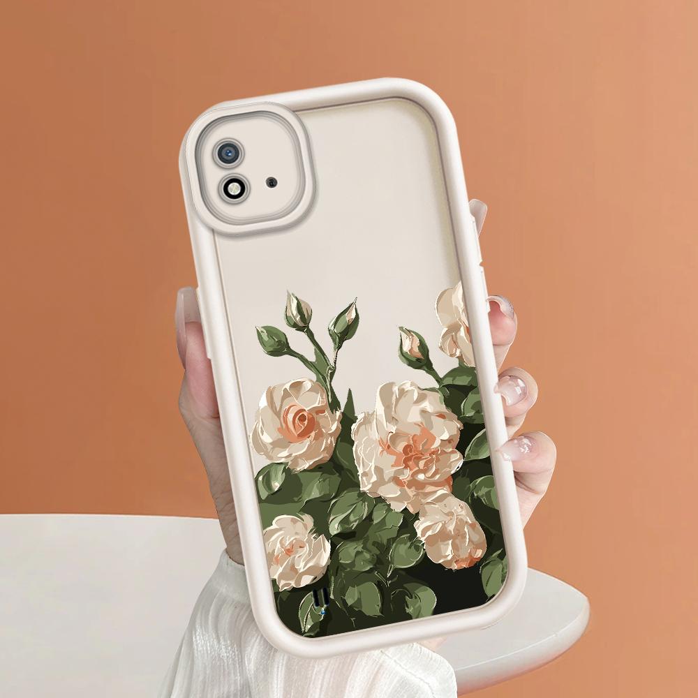 Soft Silicone Square Ladder Printing Pattern Phone Casing Full Cover Camera Shockproof Protection Rubber Case for OPPO Realme