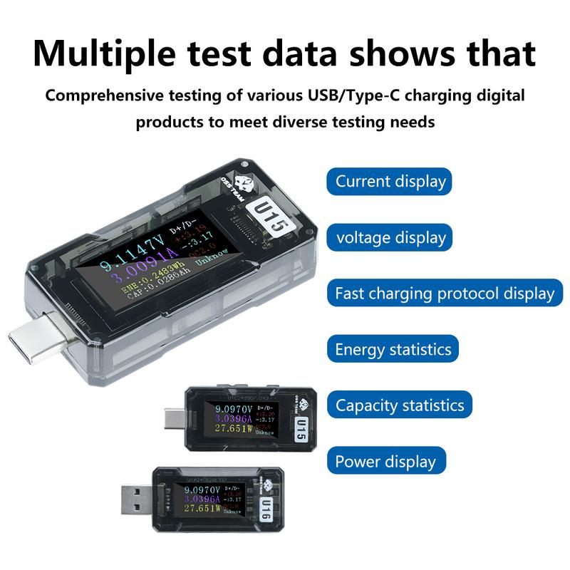 DC4-25V Fast Charging Tester Type-C/USB PD/QC2.0/QC3 High Accuracy Voltage Current Inspection Trigger Capacity Tester