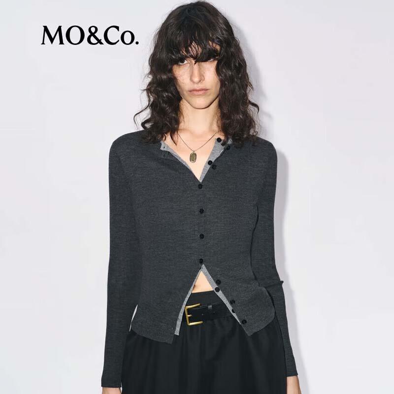 

MO&Co. Женский кардиган из искусственной шерсти с длинным рукавом, имитирующий двойку XS