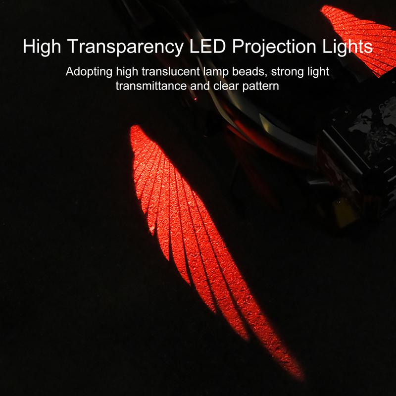 Motorcycle Angel Wings Projection Light Kit 2pcs Underbody Ghost Shadow Lights Waterproof Fits All Brands & Models For Husband