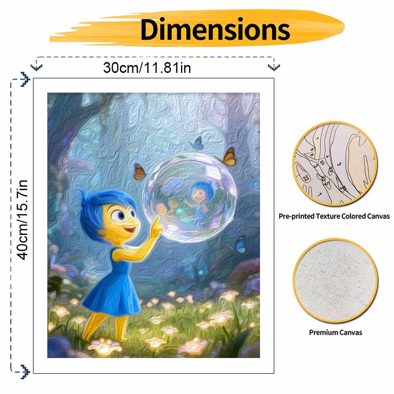 Disney Digital Oil Painting Art Kit Joy Character Handmade Coloring Painting Home Decor