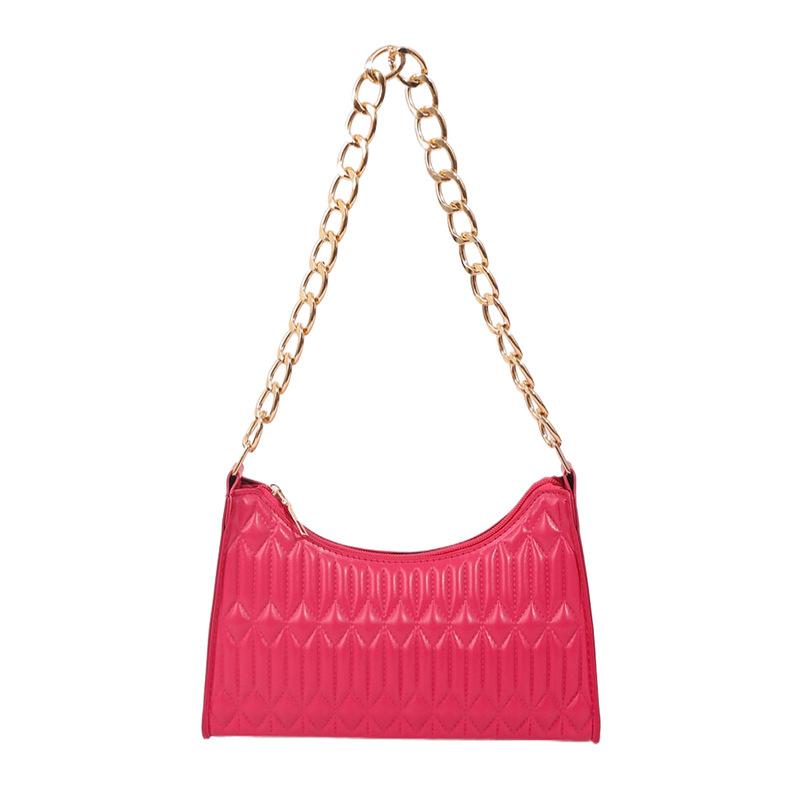 Bag Women'S Fashion Small Square Bag Niche Embroidery Thread Shoulder Bag Chain Versatile Underarm Small Square Bag Tide
