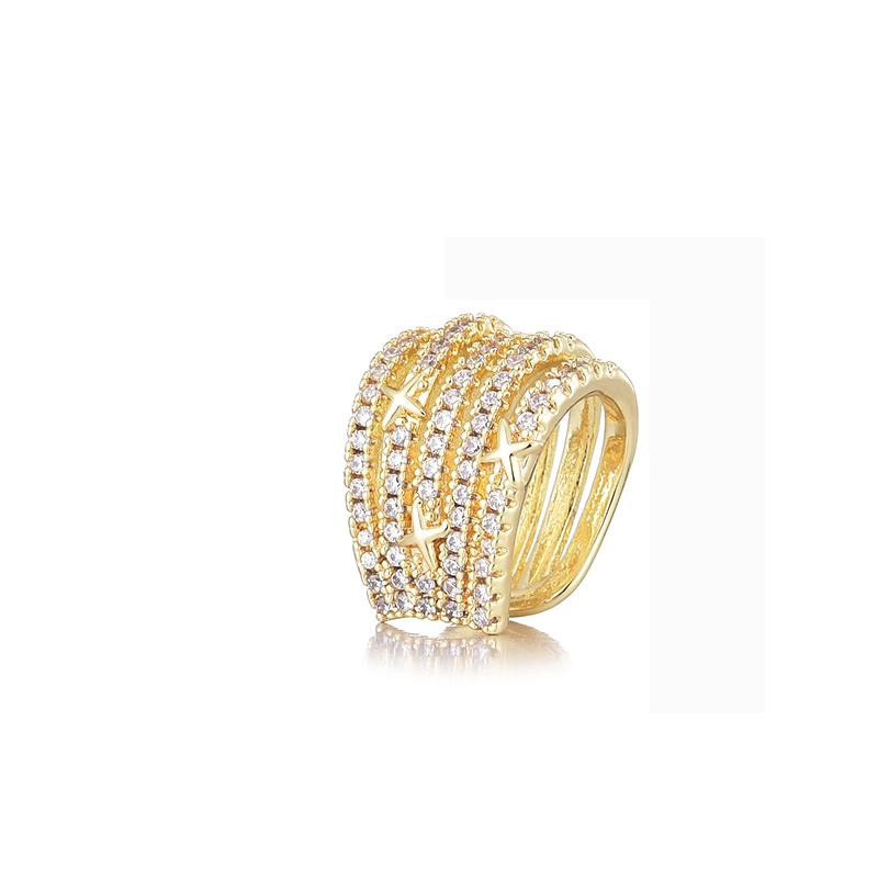 

1 Piece New Hot AAAA Zirconia Star Layered Clip Earrings For Women Geometric Fake No Pierced Cartilage Ear Cuff Trendy Zircon золотий