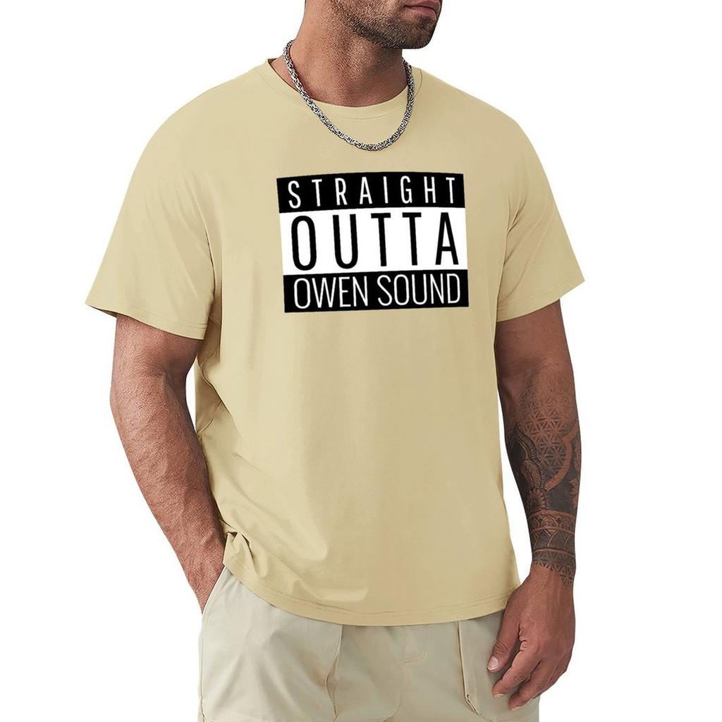 Straight Outta Owen Sound T-Shirt Plus Sizes Oversized T Shirt Kawaii Clothes Mens Graphic T-Shirts Pack