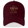 Inspirational God Is Here Everything Can Be Done Baseball Cap  Adjustable Lightweight Polyester Black with White Text