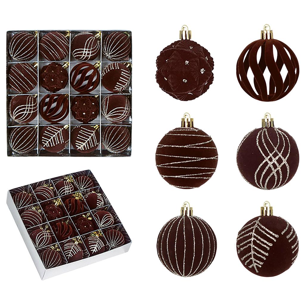 Palline di Natale 616 Set Regalo - Decorazioni da Appendere Verniciate Galvanizzate