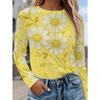 3D Pattern Printing Women's Long-sleeved Casual T-shirt Round Neck Loose Casual Spring and Autumn Top