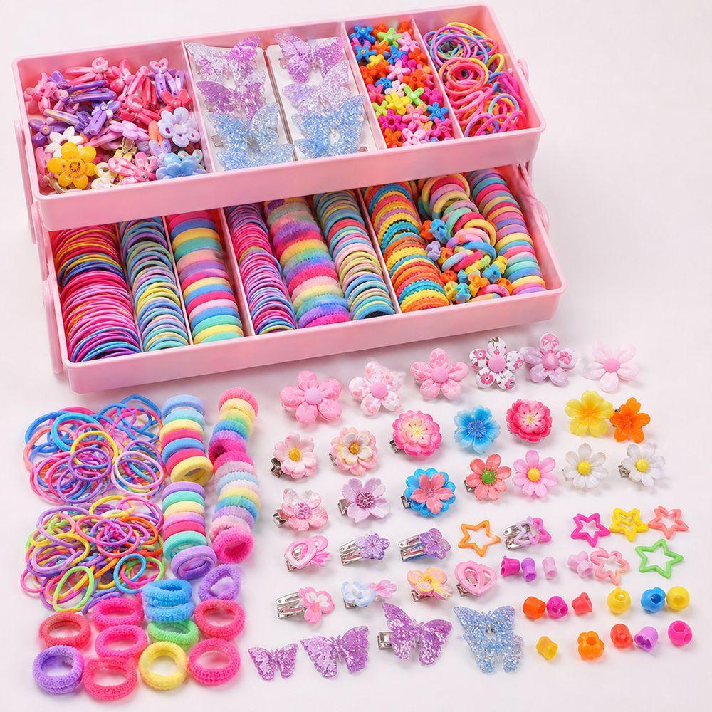 155/577Pcs Colorful Girls Hair Bands No Hurt Hair Hair Clips Kids Hair Accessories Girls Children