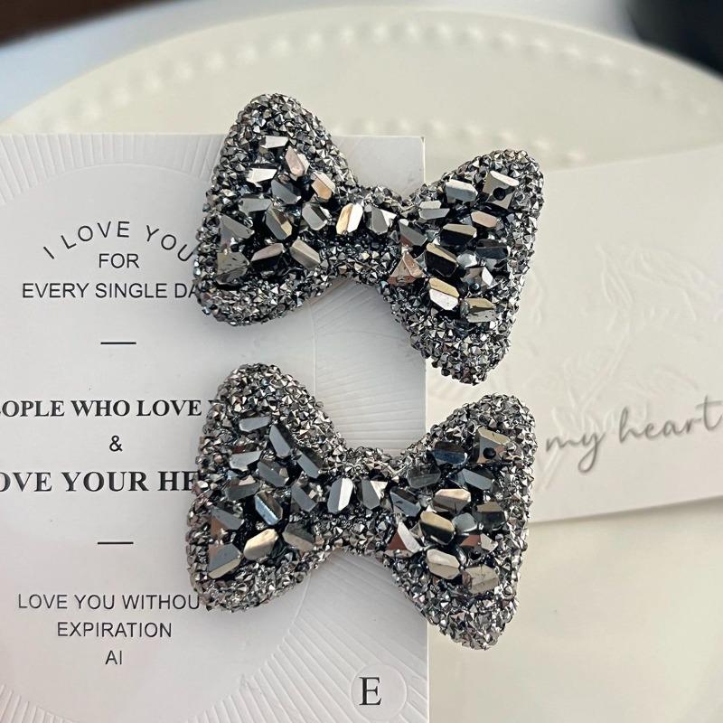 Prinzessin Flash Diamant Schleife Haarspange Haarschmuck, Exquisite High-End Ins Stil Seitenclip, Party Pony Clip Entenschnabelclip