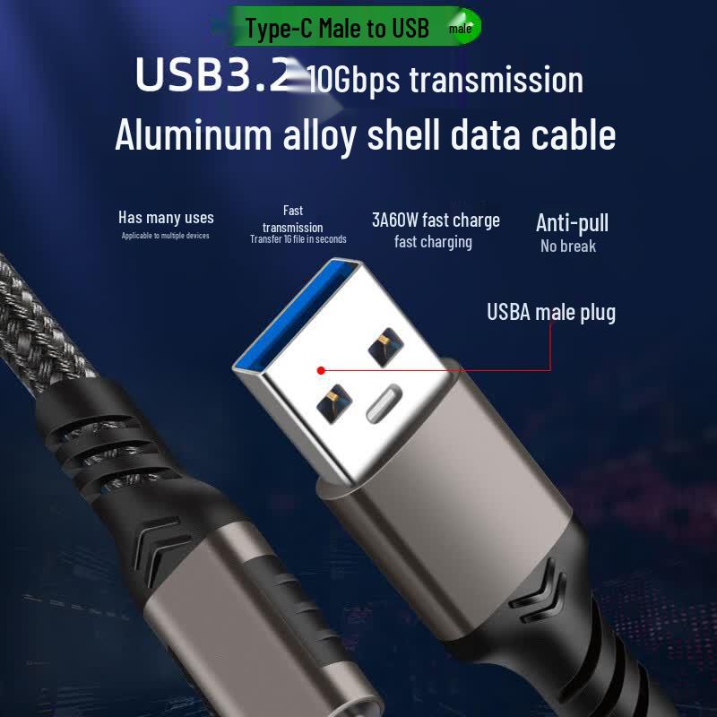 10Gbps USB-C to USB 3.2 Data Transfer Cable