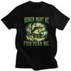 Frauen wollen mich Fische fürchten mich T-Shirt für Männer T-Shirt Lässig Streetwear Kurzarm T-Shirt Locker Geschnitten Kleidung Geschenk