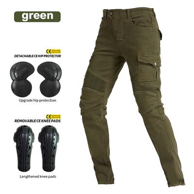 Męskie spodnie motocyklowe Dżinsy motocyklowe Odzież ochronna Jazda Touring Spodnie motocyklowe z Protect Gears Letnie damskie