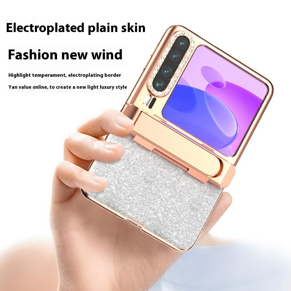 For Huawei Pura X Case with Kickstand Hinge Protection Rhinestone Glitter PC Phone Cover