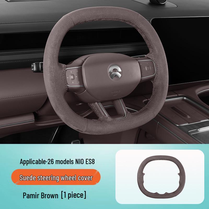 Nio ES8 Steering Wheel Cover: Suede Flocking, Magnetic, Ultra-thin, No-Sew, All-Season, Anti-slip for 26 Models