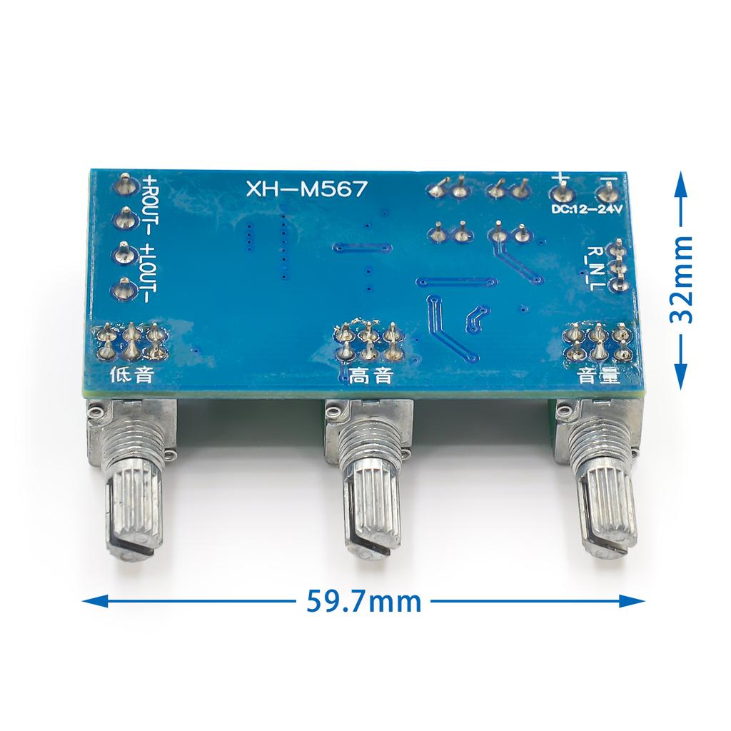 DC 12V To 24V 2X80W XH-M567 TPA3116D2 Dual Channel Digital Amplifier Board High And Low Adjust On-board Operational Amplifier