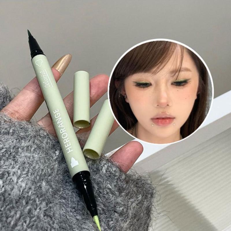 Double Head Pearlescent Matte Colorful Eyeliner Lying Silkworm Pen Waterproof Lasting Yellow Blue Eye Makeup Nature Eye Liner