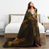 Warm Blanket Travel Car Funny Tongue Out Mona Lisa Throw Blanket Graphic Bedspread For Bedroom