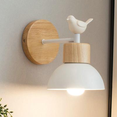 Lampă de perete modernă cu LED, din lemn, corp de iluminat creativ, cameră de oaspeți, balcon, scară, aplice, dormitor, noptieră, pasăre, lumina decor nordică