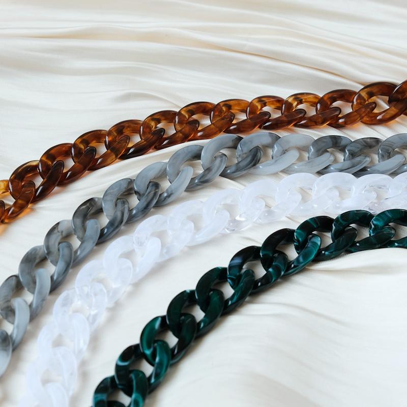 New Phone Accessory Detachable Parts Chain White Crossbody Resin Luxury Strap Amber Phone Case Chains Acrylic Shoulder Hanging Chain