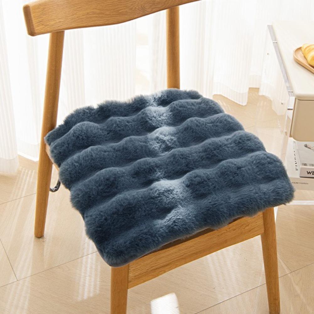 Thickened Plush Chair Seat Rabbit Plush Chair Seat Pads Office Seat Cushion  Home
