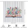 Floral Book Bath Curtain Botanical Shower Curtain Vintage Library Aesthetic Home Decor Reading Lover Gift Unique Pattern Waterpr